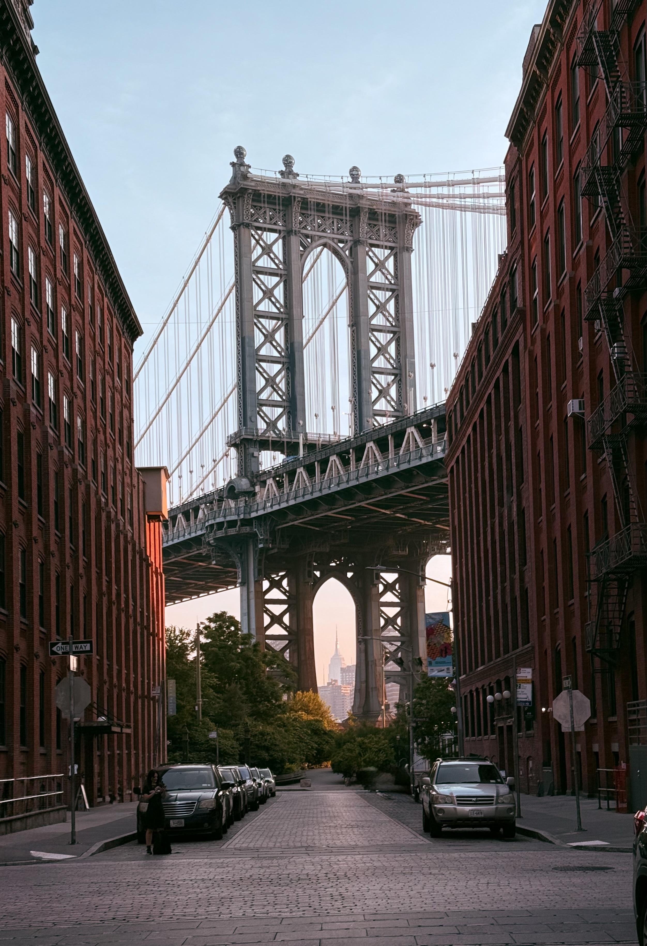 The Manhattan Bridge seen from a DUMBO street